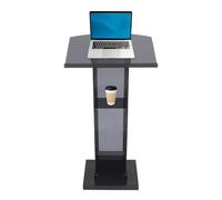 Acrylic Podium Stand, Clear Floor Standing Pulpit Stand, 43.3" Tall Lectern Stand with Wide Reading Surface & Storage Shelf, for Church, Lecture, Meeting, Wedding, Classroom, Black
