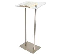Acrylic Podium Stand, Mobile Portable Lectern with Wide Reading Surface for Church, Speeches, Restaurants, Weddings, and Office Use