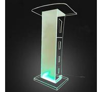 Acrylic Podium Stand, Portable Clear Pulpit with Storage Shelf for Churches, Weddings, Speeches, Auditoriums, Classrooms, Restaurants - Versatile and Durable