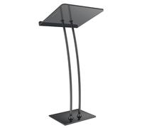 Acrylic Podium Stand - Ultra Clear Modern Lectern with Storage Shelf, Church Pulpit, Conference & Speech Podium, Sturdy 10mm Thick Panel, 43.6”H (Black)