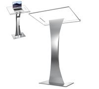 Acrylic Podium with Iron Sturdy Base & Pen Slot, Church Pulpit Lectern with 10 mm Thickened Acrylic Reading Platform, Podium Stand for Church, Lecture, Wedding, Classroom (60 x 40 x 108 cm)