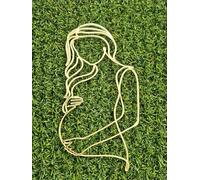 Acrylic Pregnant Woman Silhouette Cake Topper Babyshower Decoration ACRYLIC Mirror 2mm Multicolors Happy Birthday (Silver Mirror Acryl)