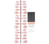 Acrylic Press-On False Nails, Pack of 30 Handmade Artificial Manicure Stickers with Embossed Design, Gel Acrylic False Fingernails, for Home, Cosmetic Studio, Travel, Holiday, Weddings, Birth