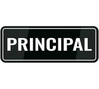Acrylic Principal Sign, for School Front Offices, Academy Administrative Areas, Charter School Leadership Zones, and Educational Center Principal Desks, Indoor Outdoor Use, 3x9 Inch.