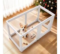 Acrylic Puppy Run 100 x 50 x 60 cm 6 Panels Double Lock | 0.44 m² inner surface with clear acrylic walls, 360° view and secure stand for small pets.