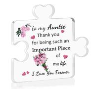Acrylic Puzzle Plaque Auntie Mother's Gifts Aunt Birthday Gift Women Desk Sign Decoration Aunty Christmas Thanksgiving Present Aunt Thank You for Being Such An Important Piece of My Life