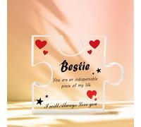 Acrylic Puzzle Plaque Best Friend Birthday Gifts with Engraved Touching Quotes, Gifts for Best Friends Women Suitable for Birthdays and Graduation, 3.9×3.15 inch