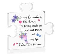 Acrylic Puzzle Plaque Grandma Mother's Gifts Granny Birthday Gift Women Desk Sign Decoration Grams Christmas Thanksgiving Present Nana Thank You for Being Such An Important Piece of My Life