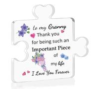 Acrylic Puzzle Plaque Granny Mother's Gifts Gran Birthday Gift Women Desk Sign Decoration Grams Christmas Thanksgiving Present Nana Thank You for Being Such An Important Piece of My Life