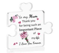 Acrylic Puzzle Plaque Mum Mother's Gifts Mummy Birthday Gift Women Desk Sign Decoration Mom Christmas Thanksgiving Present Mommy Thank You for Being Such An Important Piece of My Life