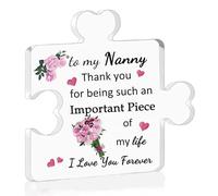 Acrylic Puzzle Plaque Nanny Mother's Gifts Granny Birthday Gift Women Desk Sign Decoration Grams Christmas Thanksgiving Present Nan Thank You for Being Such An Important Piece of My Life