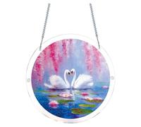 Acrylic Puzzle Suncatcher, Acrylic Jigsaw Suncatcher Puzzle, DIY Assembled Window Hanging Light Catcher with Multi Pattern Variants, Stained Glass Style Home Wall Decor Gift (A)
