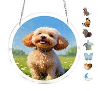 Acrylic Puzzle Suncatcher, Calm Portrait Of Cavalier King Charles Spaniel Dog, 7.8inch