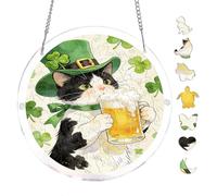 Acrylic Puzzle Suncatcher, Lively Playful Art Of Cavalier King Charles Spaniel Dog, 7.8inch