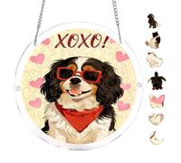 Acrylic Puzzle Suncatcher, Soft Fluffy Portrait Of Cavalier King Charles Spaniel Dog, 7.8inch