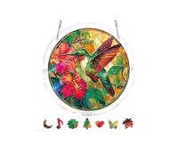 Acrylic Puzzle Suncatcher, Stained Glass Puzzles for Adults, Tree of Radiant Glass Sun Catcher, Window Suncatchers Hanging, for Hanging Garden Ornament Yard Indoor and Outdoor Use (#B)