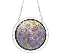 Acrylic Puzzle Suncatcher, Sun Catchers for Windows, 3D DIY Jigsaw Kit, Stained Glass Style Window Hanging, Spring Bird Garden Decoration 18cm A
