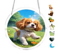Acrylic Puzzle Suncatcher, Sweet Gentle Rendering Of Cavalier King Charles Spaniel, 7.8inch
