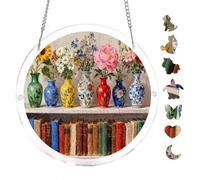 Acrylic Puzzle Suncatcher, Tropical Hawaiian Shore Beneath Warm Sunset Glow, 7.8inch