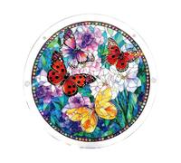 Acrylic Puzzle Window Hanging, Butterflies in Bloom Sun Catchers Panel SunCatchers Puzzles Decor for Birthday Women, Men, Wife, Aunt, and Mom (Blue B)