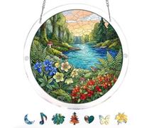 Acrylic Puzzle Window Hanging, Secret Lily Valley Sun Catchers Panel SunCatchers Puzzles Decor, Garden Rainbow Sun Catcher, for Birthday Women, Men, Wife, Aunt, and Mom 7.4 in