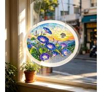Acrylic Puzzles Sun Catcher Window Hanging, 83 Pieces Sun Catcher Acrylic Puzzles, DIY Stained Glass Acrylics Jigsaw Puzzle Sun- Catchers Kit for Women, Men, Wife, Aunt, and Mom (Morning glory)