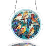 Acrylic Puzzles Suncatcher Glowing Feather Puzzle, Acrylic Suncatcher Puzzles for Doors Garden, Mother's Day Christmas Birthday Gifts for Women Men (S - 7.4 * 7.4in)