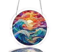 Acrylic Puzzles Suncatcher, Sun Sea Puzzle, Acrylic Suncatcher Puzzles for Doors Garden, Mother's Day Christmas Birthday Gifts for Women Men (S - 7.4 * 7.4in)