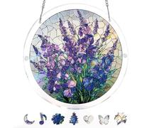 Acrylic Puzzles Suncatcher, Violet Garden Puzzle, Acrylic Suncatcher Puzzles for Doors Garden, Mother's Day Christmas Birthday Gifts for Women Men (M - 8.2 * 8.2in)
