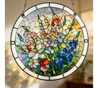 Acrylic Puzzles Suncatcher Window Hanging, 7.4 In Sun Catcher Puzzles Decoration, DIY Rainbow Light Projection Window Decor, for Women Men Mom Birthday Gift Home Decor (pansy)