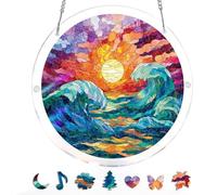 Acrylic Puzzles Suncatcher Window Hanging, Acrylic Jigsaw Puzzle Sun Catchers Moonlit Riverscape Decor Crafts for Living Room Bedroom Summer Balcony Decor