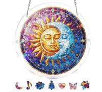 Acrylic Puzzles Suncatcher Window Hanging, Acrylic Jigsaw Puzzle Sun Catchers Moonlit Riverscape Decor Crafts for Living Room Bedroom Summer Balcony Decor