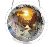 Acrylic Puzzles Suncatcher Window Hanging, Acrylic Jigsaw Puzzle Sun Catchers Moonlit Riverscape Decor Crafts for Living Room Bedroom Summer Balcony Decor