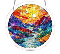Acrylic Puzzles Suncatcher Window Hanging, Acrylic Jigsaw Puzzle Sun Catchers Moonlit Riverscape Decor Crafts for Living Room Bedroom Summer Balcony Decor