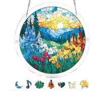 Acrylic Puzzles Suncatcher Window Hanging, Acrylic Jigsaw Puzzle Sun Catchers Moonlit Riverscape Decor Crafts for Living Room Bedroom Summer Balcony Decor