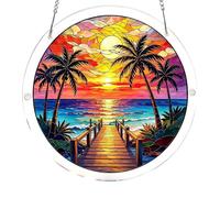 Acrylic Puzzles Suncatchers for Windows Hanging, 83 Pieces 7.4 Inch Sun CatcherAcrylic Jigsaw Puzzle Suncatcher Garden Decoration for Women Men Mom Birthday Gift DIY Home Decor