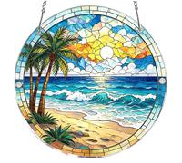 Acrylic Puzzles Suncatchers for Windows Hanging, 83 Pieces 7.4 Inch Sun CatcherAcrylic Jigsaw Puzzle Suncatcher Garden Decoration for Women Men Mom Birthday Gift DIY Home Decor