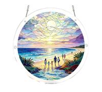 Acrylic Puzzles Suncatchers for Windows Hanging, 83 Pieces 7.4 Inch Sun CatcherAcrylic Jigsaw Puzzle Suncatcher Garden Decoration for Women Men Mom Birthday Gift DIY Home Decor