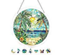 Acrylic Puzzles Suncatchers for Windows Hanging, 83 Pieces 7.4 Inch Sun CatcherAcrylic Jigsaw Puzzle Suncatcher Garden Decoration for Women Men Mom Birthday Gift DIY Home Decor