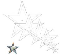 Acrylic Quilt Templates, Clear Pentagram Template - Star Shape Patchwork Stencils Reusable | 6x Star Acrylic Quilt Templates, Reusable Quilt Template Rulers for Embroidery Patchwork