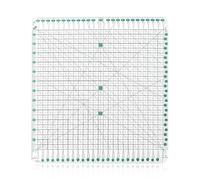 Acrylic Quilting Ruler 12.5" x 12.5" - Slotted Non-Slip Ruler for Quilting, Sewing, Patchwork & Crafts - Clear Grid Lines for Precision Patterns