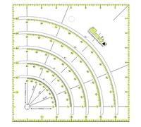 Acrylic Quilting Ruler, 8" X 8" Multi-functional Template, Arcs & Fans Quilt Circle Cutter Ruler for Patchwork, Sewing(Yellow)