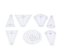 Acrylic Quilting Template Ruler, Transparent Dresden Plate Template Different Shapes Patch Work Template Tool DIY Slotted Sewing Rulers for Cutting Patterns Sewing, 10Pcs