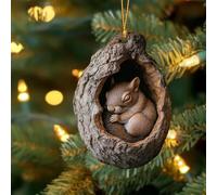 Acrylic Raccoon Owl Christmas Ornaments - Forest Animal Decorations for Christmas Tree