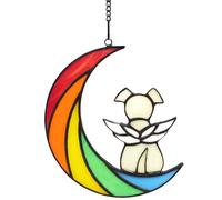 Acrylic Rainbow Dog Suncatcher,Dog Memorial Window Decor,Dogs Ornaments for Window, Pet Memorial Gifts for Lovers, for Animal Lovers Pet Bereavement Gifts, Living Room, Bedroom Decoration