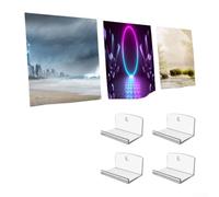 Acrylic Record Shelf Mounts 4 Pack for Vinyl LP Collection Organization on Wall with Non Intrusive Visual Profile (Transparent)