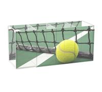 Acrylic Rectangle Pen Holder, Pen Organizer Desk Flatware Organizer Makeup Brush Cup for Office Home 7.87x3.54x2.48 in Print Tennis Ball Near The Net Green