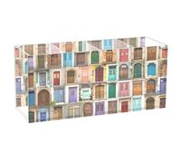 Acrylic Rectangle Pen Holder, Pen Organizer Desk Flatware Organizer Makeup Brush Cup for Office Home 7.87x3.54x2.48 in Print Ancient Wooden Door from All Around The World