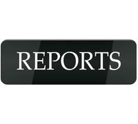 Acrylic Reports Sign, Small Rectangular Black Design for Office Report Filing Rooms, School Teacher Report Areas, Business Analytics Departments, and Research Institute Document Centers, 3x9 Inch.