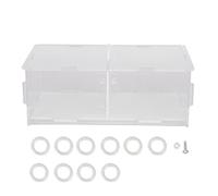 Acrylic Reptile Breeding Box | 19x11x7.2cm Small Creature Enclosure/Cricket Activity Space | Clear View Feeding & Viewing Box with Adjustable Partition
